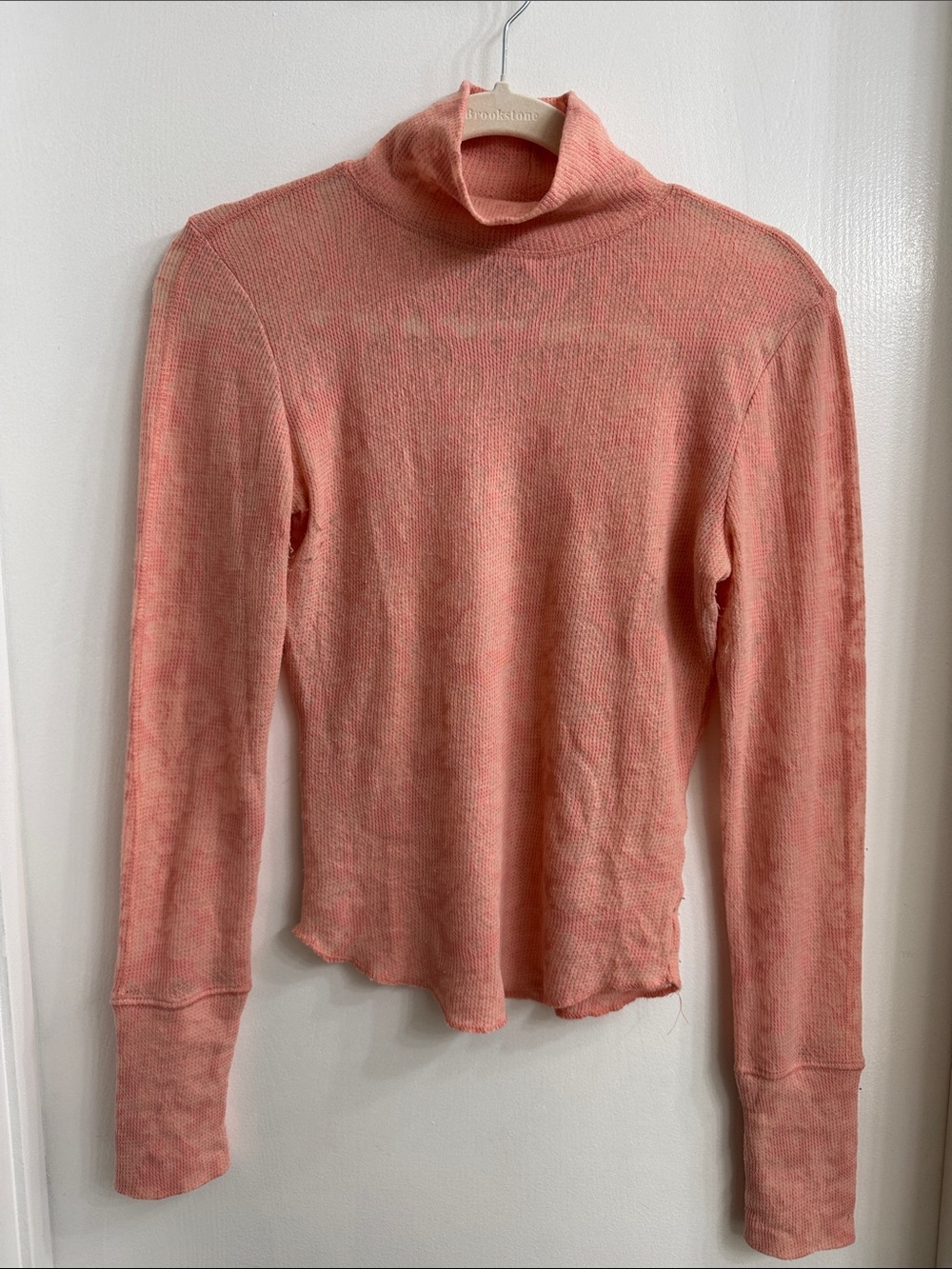 Light Coral Long-Sleeve Turtleneck Top